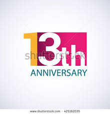 Template Logo 13th Anniversary 13 Years Anniversary Red Colored Vector Design 13th Anniversary Anniversary Logo Logos