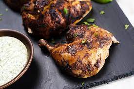 This rotisserie peruvian chicken and green sauce recipe is so simple to make. Peruvian Chicken On The Rotisserie With Homemade Green Sauce