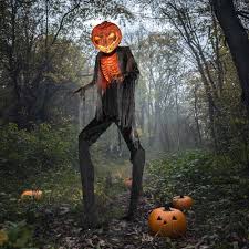 7ft Pumpkin Head Scorched Scarecrow Halloween Decoration