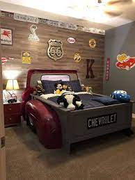 Twin Truck Bed Kids Room Garage Furniture Mancave Decor Car Etsy Kids Car Bed Garage Furniture Garage Theme Bedroom