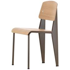 jean prouve standard chair in natural oak and brown metal for vitra 椅子 家具