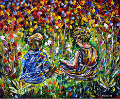 Kinder Im Garten By Mirek Kuzniar Ol Auf Leinwand Spachteltechnik Impressionismus Olmalerei Spielen Spielz Idee Farbe Impressionismus Kunst Kunst Ideen