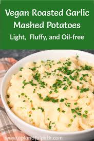 Vegan Garlic Mashed Potatoes A Plantiful Path Recipe Vegan Garlic Mashed Potatoes Garlic Mashed Potatoes Side Dish Recipes Healthy