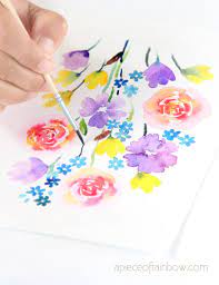 Want to learn how to paint those effortless looking watercolor flowers? 30 Minute Beautiful Watercolor Flower Painting Tutorial A Piece Of Rainbow