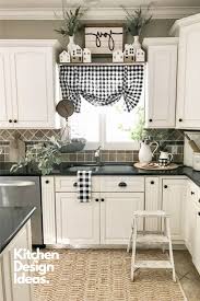Black And White Farmhouse Kitchen Curtains Cozy Black And White Kitchen 5 Exciting Models In Decor Home Design Rh In 2020 Farmhouse Kitchen Decor Farmhouse Kitchen Design Kitchen Remodel