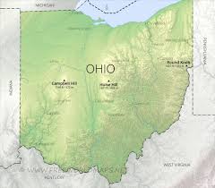 This lake gives ohio approximately 312 miles of coastline where several cargo ports are located. Physical Map Of Ohio