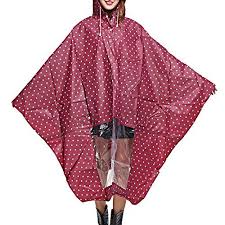 Sasairy Damen Regenponcho Mit Kapuze Regenmantel Mit Tupfen Muster Wasserdicht Regenjacke Fur Fahrrad Motorrad Reisen Campin In 2020 Regenjacke Regenmantel Regenponcho