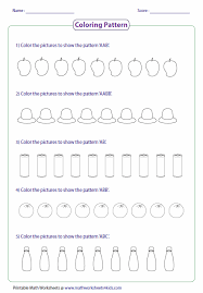 When tutoring your children at home bear in mind that, in 1st grade math, there are four main areas for study and understanding Pattern Worksheets