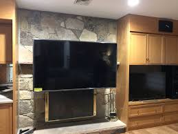 Maybe you would like to learn more about one of these? Mantelmount Tv Installation On Stone Fireplace In Demarest Nj Tv Installation Stone Fireplace Installation