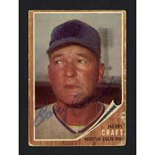 Harry Craft Autographed 1962 Topps Card #12 Houston Colt .45's (Creases)  SKU #162273