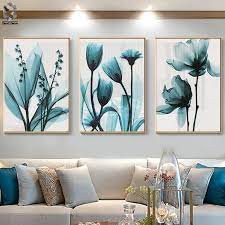 Shop art.com for the best selection of flowers wall art online. Nordic Canvas Painting Flowers Poster Blue Floral Wall Art Print For Vintage Living Room Decorative Wall Pictures Painting Calligraphy Aliexpress