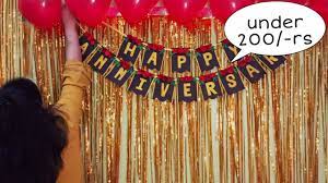 Gift suggestions to make for your 1st anniversary: Anniversary Decoration Ideas At Home Low Budget Anniversary Birthday Party Decoration Idea At Home Youtube