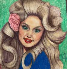 I would like to share my 17-year-old daughter's artwork with you. She  enjoys drawing Dolly. Hope y'all like it as much as I do 😍