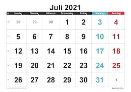 Monatskalender 2021 zum ausdrucken kostenlos : Kalender Juli 2021 Zum Ausdrucken Kostenlos Kalender 2021 Zum Ausdrucken