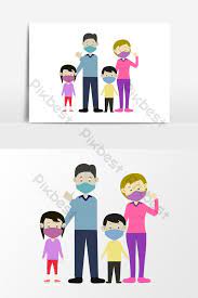 Free vektor masker vector download in ai, svg, eps and cdr. Keluarga Mengenakan Ilustrasi Vektor Topeng Covid 19 Elemen Grafis Templat Ai Unduhan Gratis Pikbest