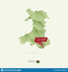 Wales, constituent unit of the united kingdom that forms a westward extension of the island of great famed for its rugged landscape, wales retains aspects of celtic culture that are markedly different. Niedrige Polykarte Der Grunen Steigung Von Wales Mit Hauptstadt Cardiff Vektor Abbildung Illustration Von Cartography Modern 137468205