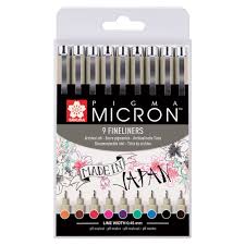 Sakura pigma micron çizim kalemi 0.05 siyah. Sakura Pigma Micron Coloured Pen Set Of 9 Ken Bromley Art Supplies