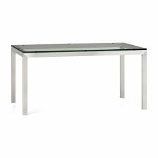 At star furniture, we have a variety of options, including different sizes, material, and leg styles. Parsons Clear Glass Top Stainless Steel Base 48x28 Dining Table Crate And Barrel Uae