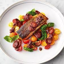 Jamie Oliver S Smoky Chorizo Salmon Quick Easy Food Channel 4 Recipe Salmon Recipes Jamie Oliver Recipes Salmon Dishes