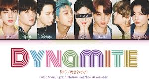 It marks bts' first song to be released completely in english as a lead artist. Karaoke Ver Bts Dynamite 8 Members Ver Color Coded Lyrics Han Rom Eng You As Member Youtube