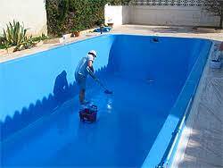 Painting pool surface with bubbles. Painting A Fiberglass Pool Intheswim Pool Blog