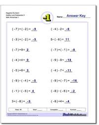 8 Add Integers Grade 6 Worksheet