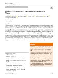 PDF) Medical Information Delivering Improved Customer Experience: A Guide