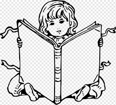 Livro De Colorir Desenho Crianca Lendo Livro Crianca Leitura Monocromatico Png Pngwing