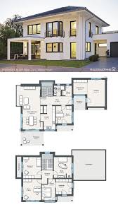 Einfamilienhaus Stadtvilla Modern Mit Garage Walmdach Bauen Haus Grundriss 180 Qm Gross 5 Zimmer Haus Grundriss Haus Stadtvilla