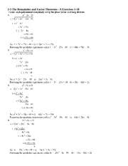 Finding the remainder using the remainder theorem. Factor Theorem Study Resources