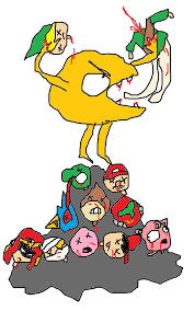 Aktivistické umění bývá destruktivní, hlavně vůči těm, kteří nejvíc škodí. Pacman Becomes A God Of Blood By Powershibe On Deviantart