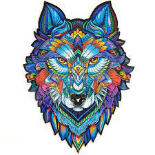 Unidragon wooden puzzles for adults. Wooden Jigsaw Puzzle Majestic Wolf Unidragon