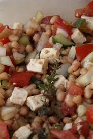 Salade De Tomates Concombre Haricots Blancs Et Feta La Cuisine Et Les Voyages De Pripri Salade Haricot Recette Haricot Recette Haricot Blanc