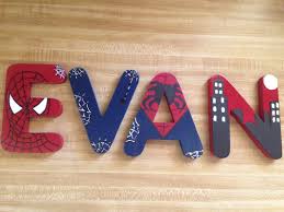Spider Man Wooden Letters Spiderman Room Wooden Letters Spiderman Decorations