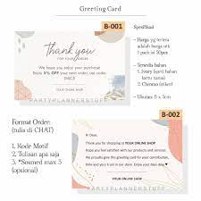 Check spelling or type a new query. Kartu Ucapan Greeting Card Kartu Terima Kasih Online Shop Custom Kartu Ucapan Kartu Olshop Shopee Indonesia