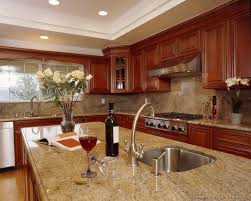 Kitchen Ideas With Cherry Wood Of Kitchens Traditional Medium Wood Cher Granite Countertops Kitchen Quartz Kitchen Countertops Wood Kitchen Cabinets