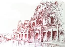 Hanging Gardens Of Babylon Ancient Architecture Sketches Khaled Almusa Ancient Egyptian Architecture Architecture Sketch Ancient Greece Architecture