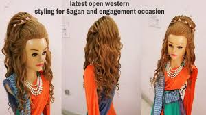 A tokyo geisha wearing her hair in the sokuhatsu (western) style, with a rangiku (spider sokuhatsu is a generic term for a number of different western hairstyles in japan, based on the. Latest Open Hairstyle 2018 Latest Western Open Hairstyle Open Party Wear Hairstyle 2018 Youtube