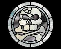 This stained glass suncather is the perfect halloween window decoration! Halloween Skull And Crossbones Halloween Skull And Cross Bones Stained Glass And Window Cling Pattern Crossbonespdq Stained Glass Patterns Custom Patterns For Stained Glass