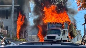 Moving Truck Explodes in Sanford, Fire Spreads to Nearby Residence