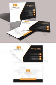 15% off with code zazpartyplan. Modern Business Card Design With Black Orange Shape Psd Free Download Pikbest