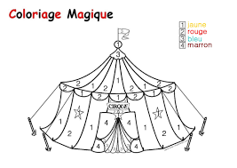 coloriage magique pour les plus petits un chapiteau cirque de bois cerf hd
