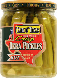 Refrigerator pickles are a tasty way to keep okra fresh and crispy and store the veggies for later eating without using a water bath canner. Talk O Texas Crisp Hot Okra Pickles 16 Oz Dillons Food Stores
