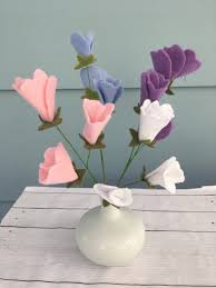 Felt Flower Mini Bouquet Sweet Pea Blossoms Set Of 3 In A Etsy Felt Flower Bouquet Felt Flowers April Birth Flower