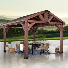 10×12 metal roof gazebo — sunjoy 10 x 12 chatham steel hardtop gazeboi did a lot of research before i selected this gazebo for it s weight sturdiness metal roof and reviews i ve seen elsewhere so far it has not. 12x12 Gazebos Shade Structures The Home Depot