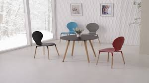 Choose bright, popping shades, stick with neutrals or combine the two together. Round Black Pu Dining Table And 4 Mix Colour Chairs Homegenies