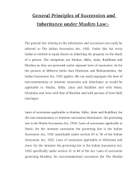 General Principles Of Inheritance Under Muslim Law Rules