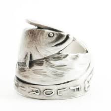 Black And White Striped Fish Florida Florida Fish Ring Sterling Silver Spoon Ring Ocean Sea Beach Ring Koi Fish Lover Gift Tarpon Fl Sterling Silver Spoon Ring Sterling Silver Spoons Fish Ring
