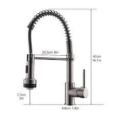 Owofan commercial solid brass single handle single lever pull down sprayer spring kitchen sink faucet. Modern Kitchen Faucet Pull Down Sprayer Stainless Steel Single Handle Kitchen Sink Faucet With Led Light Brushed Nickel Kitchenfaucets Com