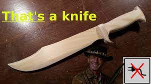 (the tutorial to make this knife is here.) here is the pattern that i drew for this knife. That S A Knife Crocodile Dundee S Bowie Knife Free Templates Youtube